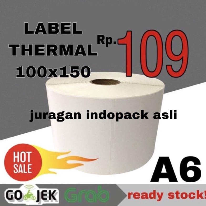 

LABEL STICKER THERMAL 100 X 150 BARCODE 100X150 UKURAN A6 8669y
