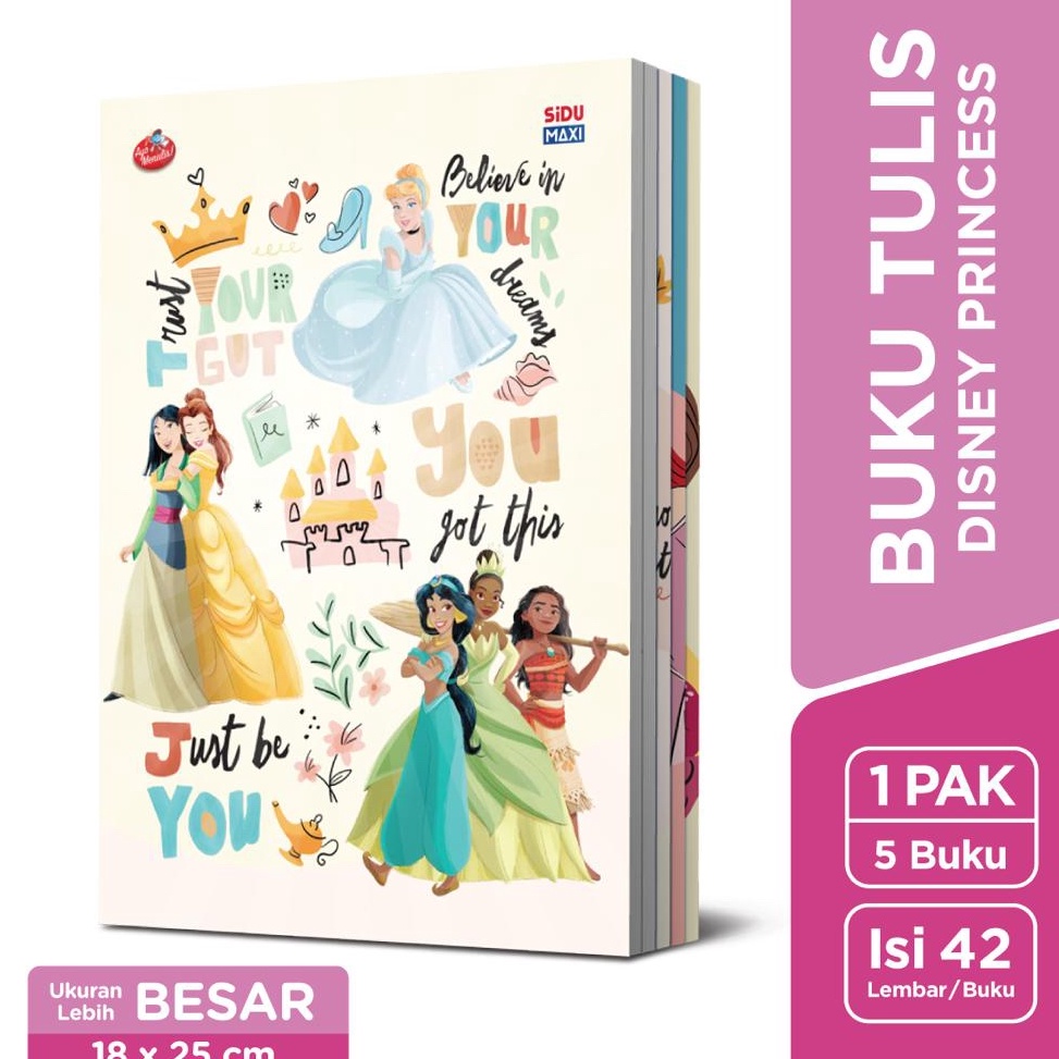 

4.4 BRANDS FESTIVAL SiDU Maxi Buku Tulis Disney Princess 42 Lembar - 5 buku