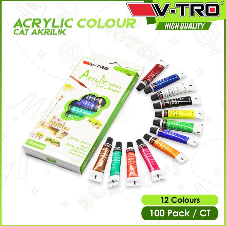 

Promo 7.7 cat acrylic acrilic akrilik 12 warna 6 ml vtro