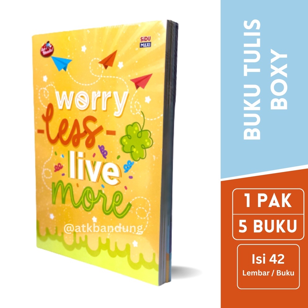 

QO3762 Sinar Dunia Buku Tulis SIDU MAXI Ukuran Boxy B5 42 Lembar - Jual Pak ( isi 5 ) Ready Stock