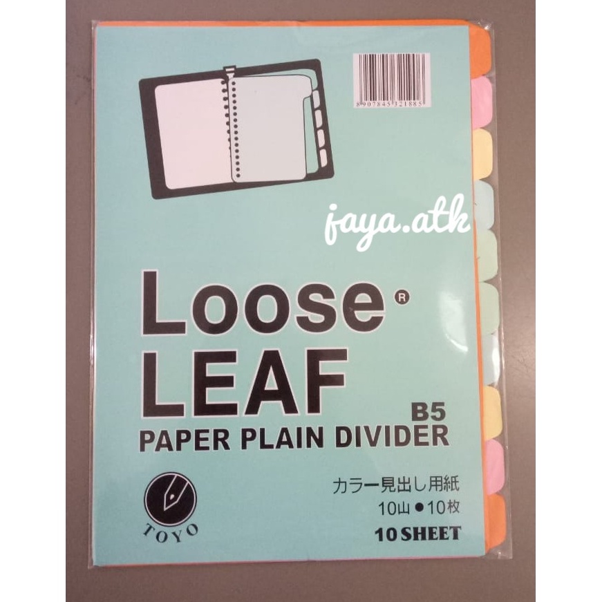 

3.3 HARGA GROSIR Pembatas Binder Kertas B5 (10 sheets) Toyo