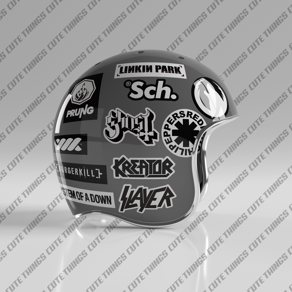 Terbaru stiker pack spesial series black white untuk hp laptop helm tumbler motor brand band hype