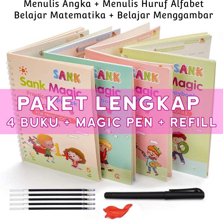 

8.8 Promo Brand Buku Sank Magic Isi 4 Buku + 1 Bulpen + 4 Refill Buku Edukasi Menggambar Ajaib Buku Belajar Pratice Book Original Set Calligraphy Copybook Sank Book Magic Surabaya Sidoarjo Murah Grosir
