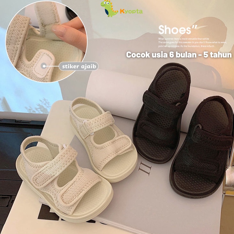 Ready stock Kyopta Sepatu sandal anak kain jala Sendal anak lembut Sandal anak mario