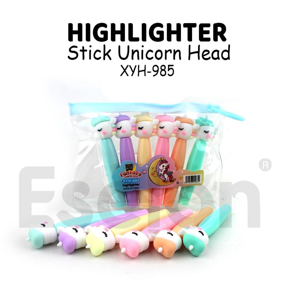 

1.1 FLASH SALE 1pak isi 6 Stabillo UNICORN XHY-985/ 6pcs warna Pastel Highlighter