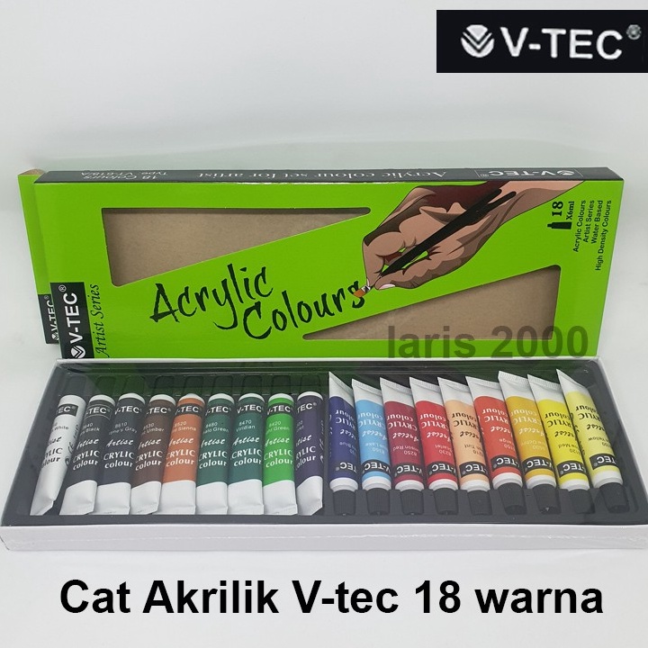 

{Original} V-tec Cat Akrilik / Cat Acrylic Colour Paint Set 18 Warna Vtec Lukis Kanvas