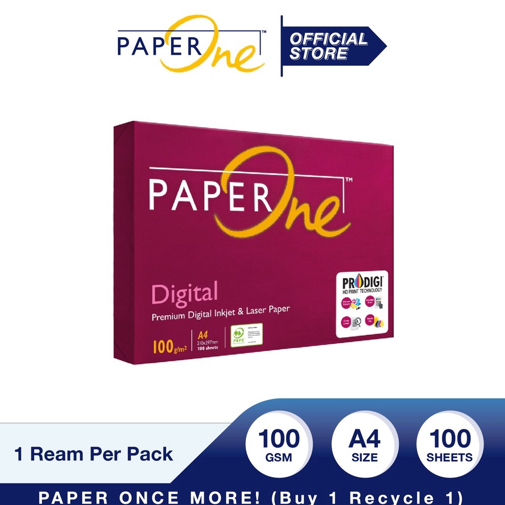 

Segera PaperOne Kertas A4 100gr Digital Retail Pack (100 lembar) Kertas HVS A4- Pack Kertas Fotocopy