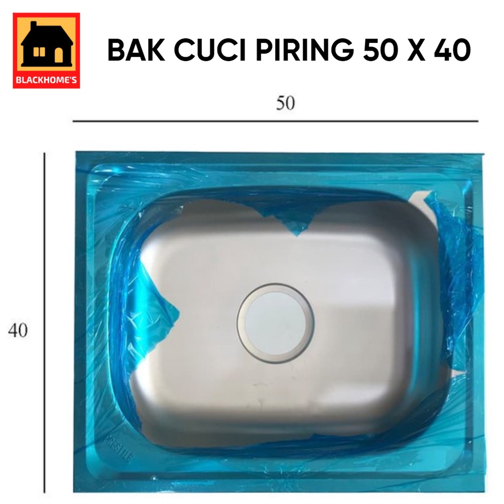 BAK CUCI PIRING KITCHEN SINK STAINLESS STEEL 50CM x 40CM