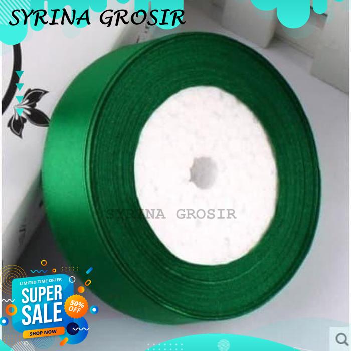 

PITA HIJAU LEBARAN IMLEK POLOS SATIN GOOD QUALITY RIBBON METERAN GRATIS ONGKIR