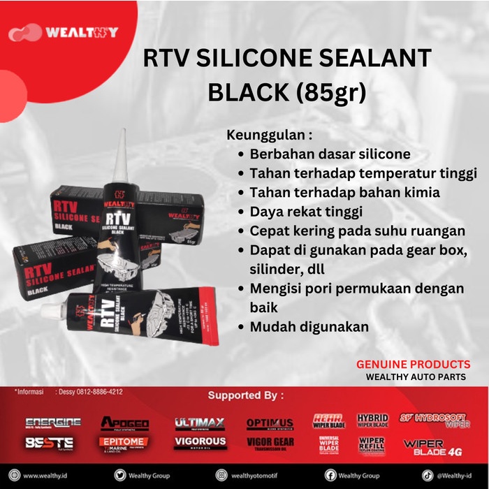 RTV SILICONE SEALANT TAHAN PANAS ORIGINAL WEALTHY ORIGINAL