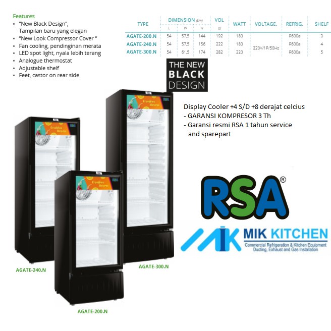 RSA AGATE-240 - AGATE 240SHOWCASE/chiller