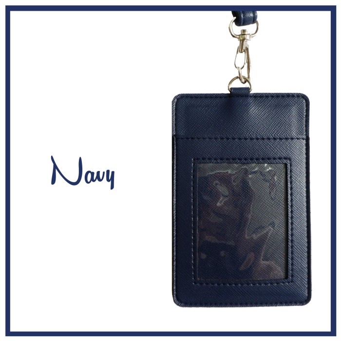 

HOT SALE GANTUNGAN TEMPAT KANTONG KALUNG KARTU ID CARD / NAME TAG HOLDER NAVY