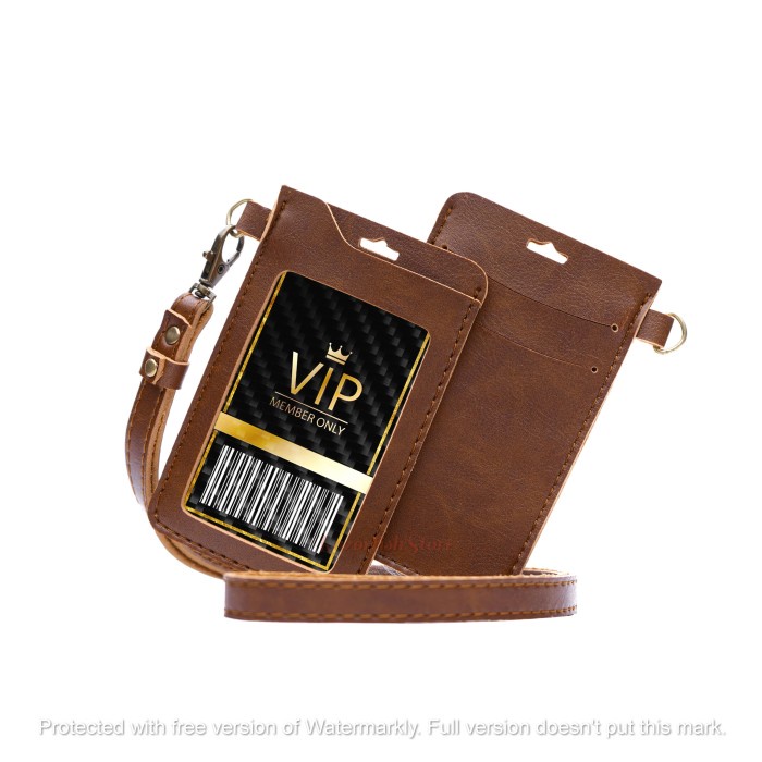 

DISKON LEATHER NAME TAG / ID CARD HOLDER KULIT / LANYARD - HEROS