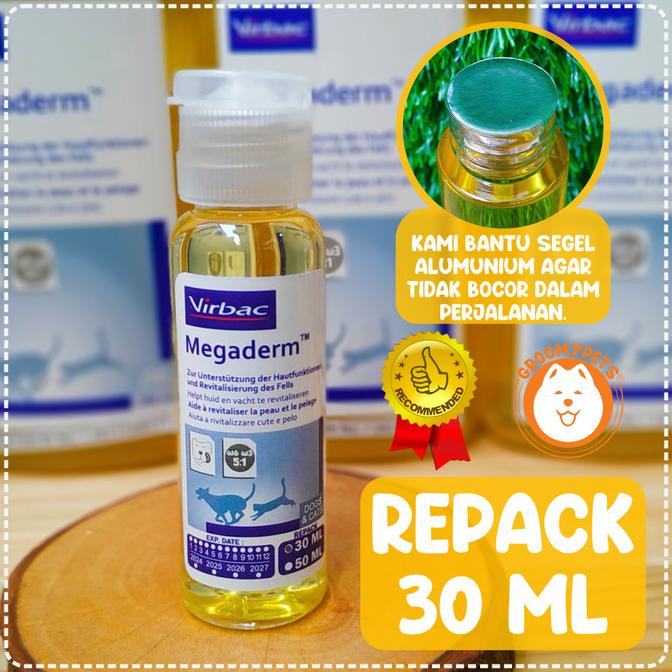 virbac megaderm - vitamin bulu kucing dan anjing - megaderm