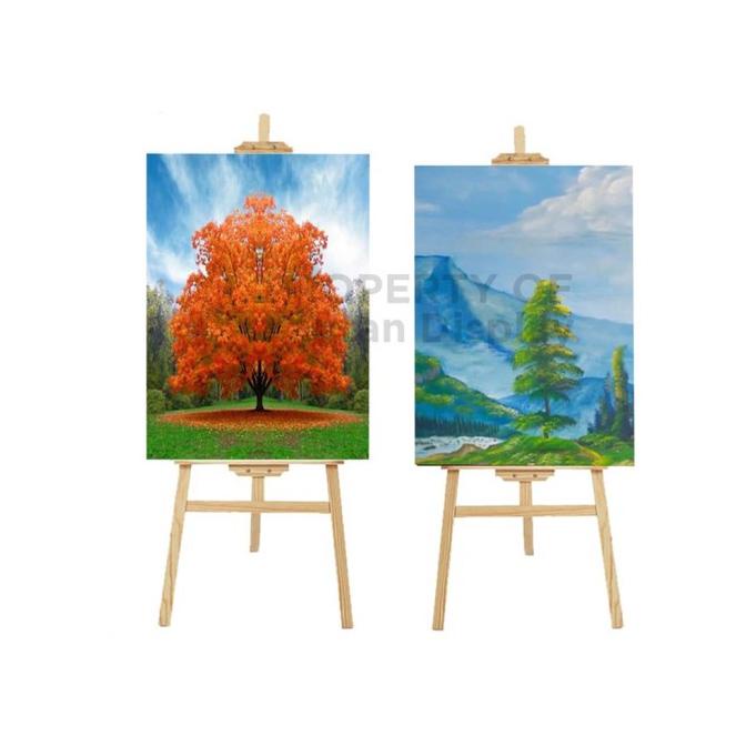 

Alat Standing Frame Kayu Tripod Frame Easel Kayu Jati Stand Bingkai Foto Baru|Kode 1095