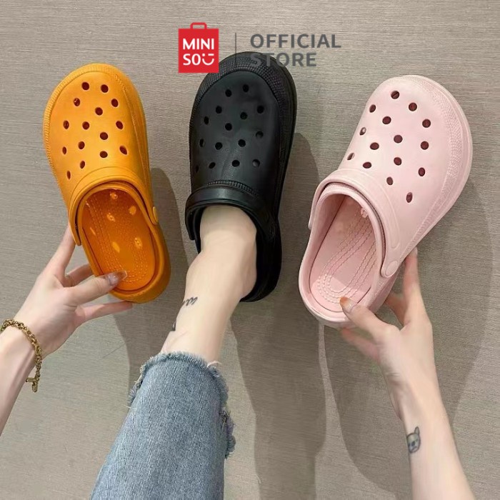 MINISO Sandal Wanita Dan Pria Flat Sandals EVA Sepatu Pesona Sepatu
