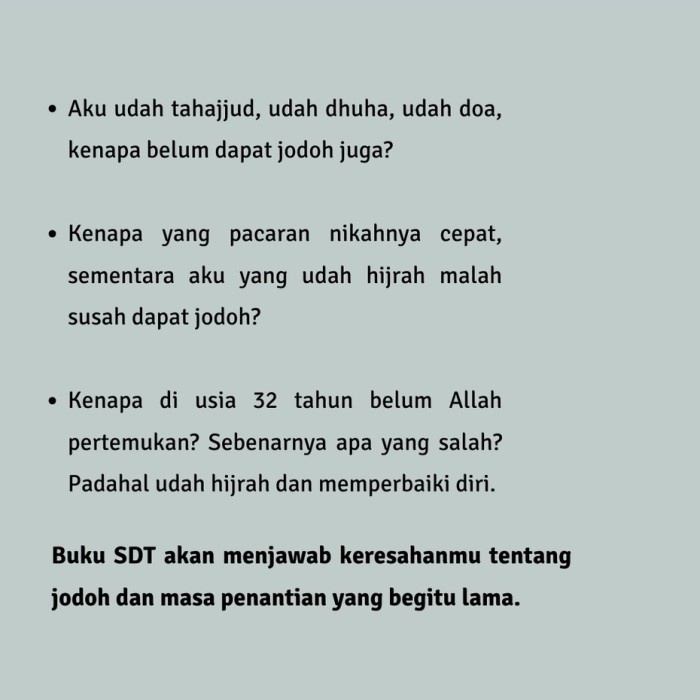 PROMO SENDIRI DALAM TAAT MENANTI DALAM DOA - MENJADI KHADIJAH UNTUKMU / TERMURAH