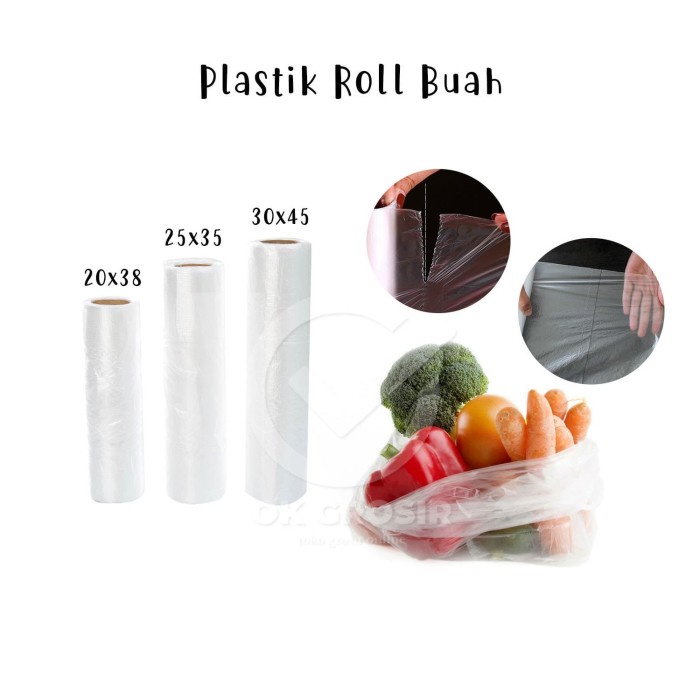 Plastik Roll Buah/ Roll Bag/ Plastik Buah HDPE Bening [3 kg]