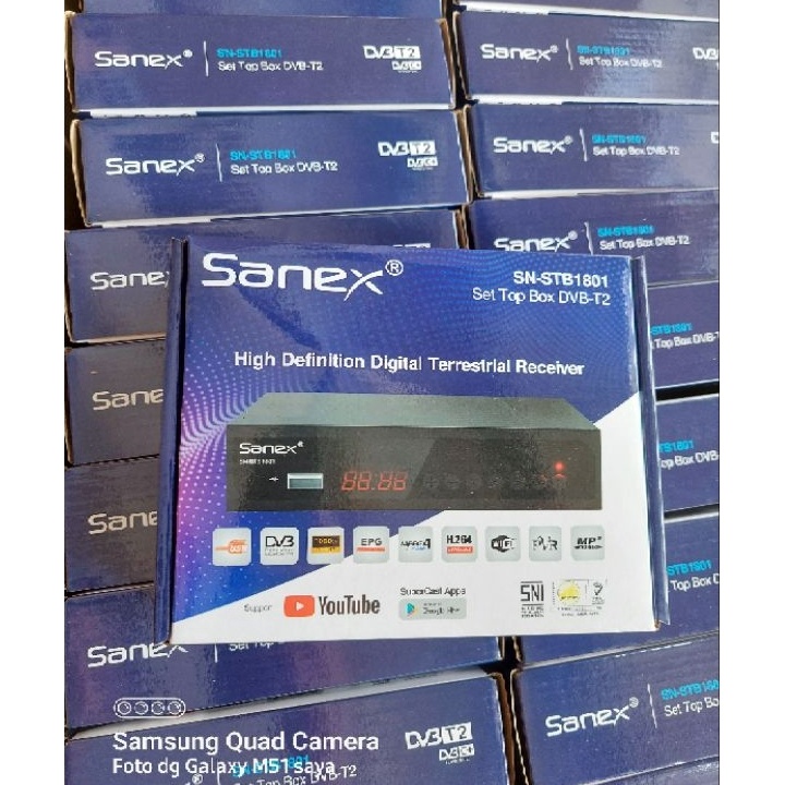 12.12 Brand Sanex STB set top box dvb analog digital tv boster antena tivi setop bok sanex SN-STB180