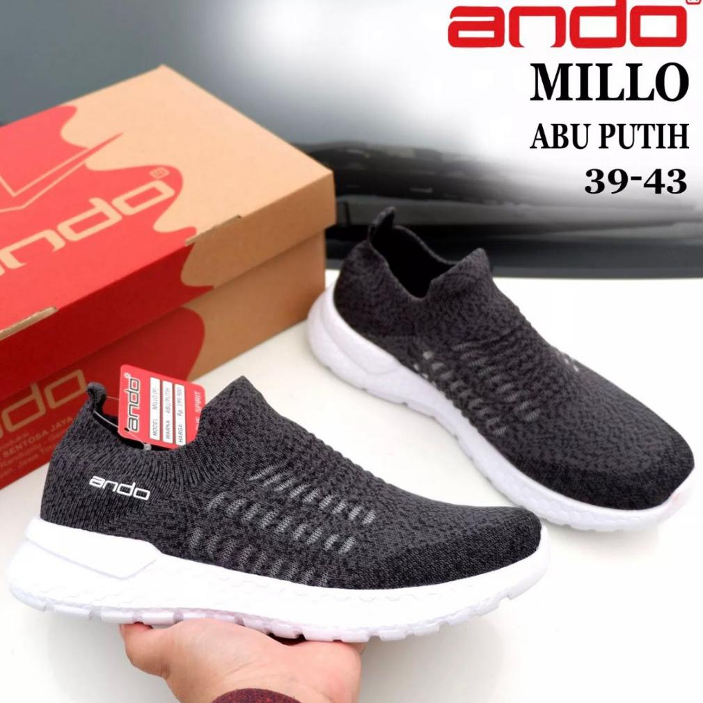 Diskon Sepatu Pria Ando - Millo & Osborn & Martinez - Size 39-43 - Sepatu Rajut Pria - Sepatu Sneake