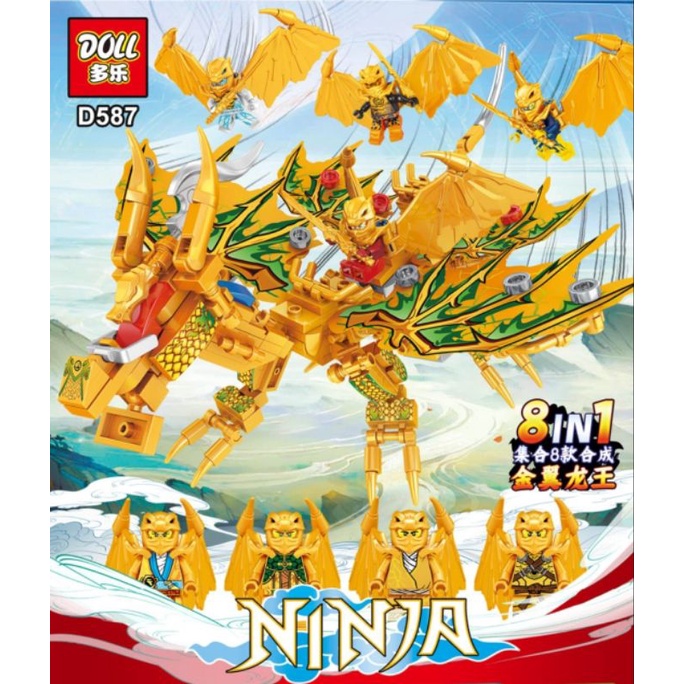 mainan anak laki laki Ninjago dragon crystalized golden ninja mini dragon kai jay zane lloyd cole da