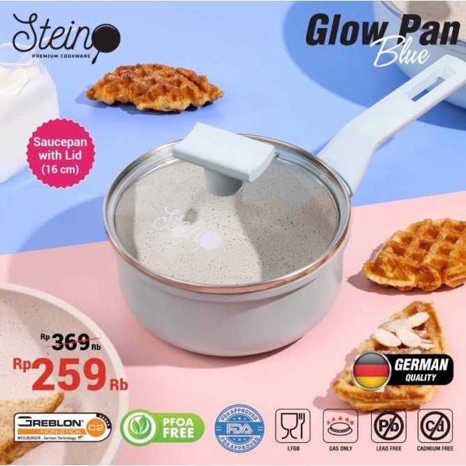 Stein Cookware Glow Pan Series Set Panci Paket Ori Blue