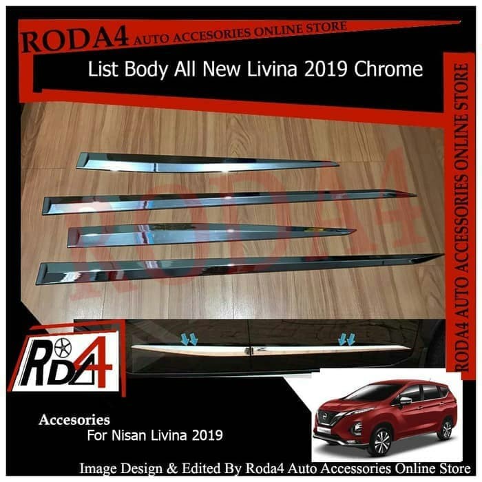 [New Ori] Side Moulding List Body Mobil Nissan All New Livina 2019 Chrome 100 Berkualitas