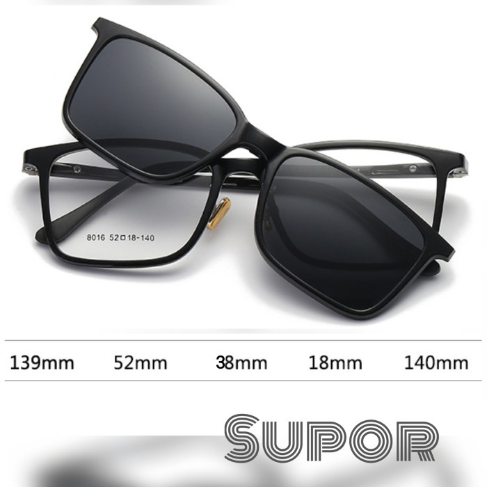 [Baru] Ff101 Frame Kacamata Pria Korea Clip On Lensa Polarized Uv Minus Pro Bisa Gojek