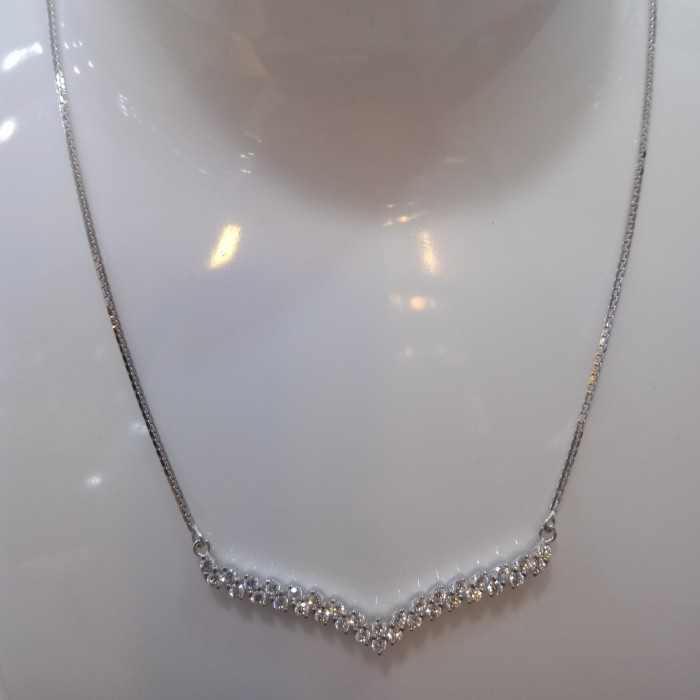 ✨Sale Kalung Aurel Zircon Emas Putih Kadar 75 Terbaru