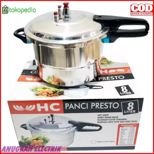 [Ori] Panci Presto Happy Call / Hc Press Cooker 8 Liter Tanpa Kaca Limited