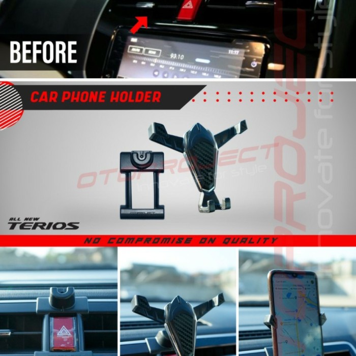 ✅Original Car Phone Holder Carbon - Holder Hp Mobil Otoproject New Terios Bisa Sameday