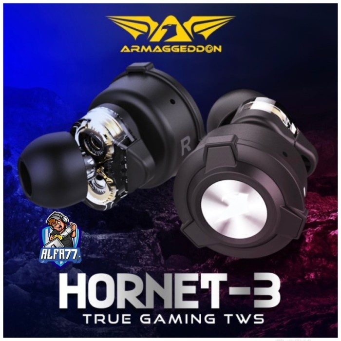 ✅Original Armaggeddon Hornet 3 Tws True Gaming Wireless Dual Driver Earbuds Berkualitas
