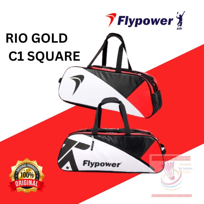 ✨Ori Tas Flypower Badminton Bulutangkis Flypower Rio Gold C1 Blaze Square O Diskon