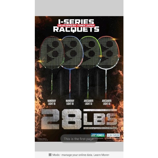 [New Ori] New Raket Yonex Nanoray Light 8I 9I I Series 28Lbs Bonus Bg66 Ultimax Terbaru