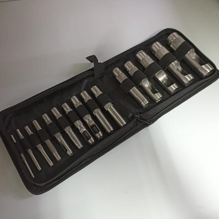 

Plong Pembolong Gasket Kulit Set 15Pcs Pelubang Hollow Punch 3Mm-25Mm