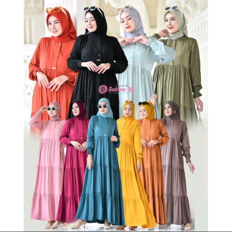 gamis salvina Rayon twill uniqlo susun