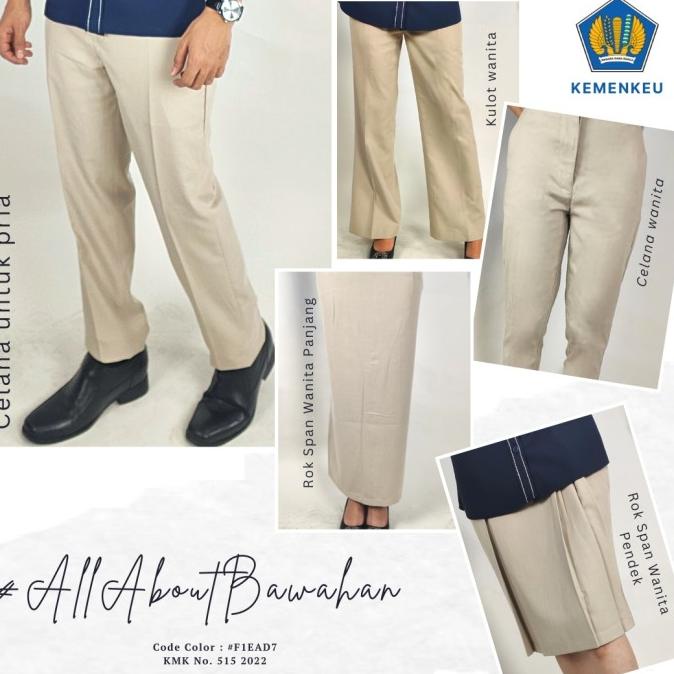 Rok/Celana Executive Seragam Kemenkeu Coklat Keabuan (Beige) Wanita Original