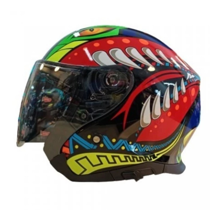 [New Ori] Mt Helmet Thunder 3 Sv Jet Viper20 A1 Black Gloss  Helm Half Face Mt Diskon