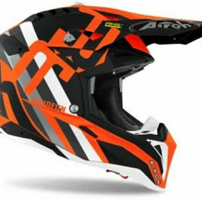 [New Ori] Airoh Aviator 3 Rainbow Matt Orange  Helm Motorcross  Original Airoh Bisa Gojek