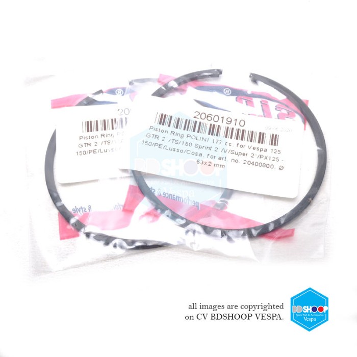 ✨New Ori Ring Piston Blok Polini 177 Cast Iron Besi Vespa Sprint Px Excel Dll Terbaru