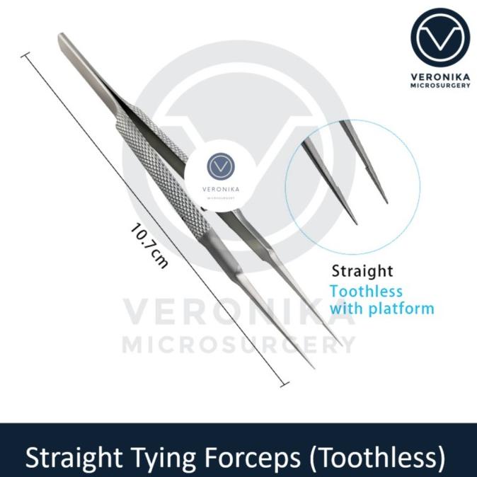 New Tying Pinset / Forcep Straight Microsurgery Stainless Steel Stok Terbatas