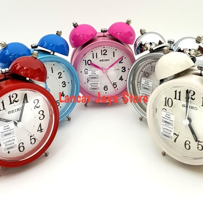 Terlaris Seiko Alarm Clock Qhk035R / Jam Weker Lonceng Qhk035 Merah