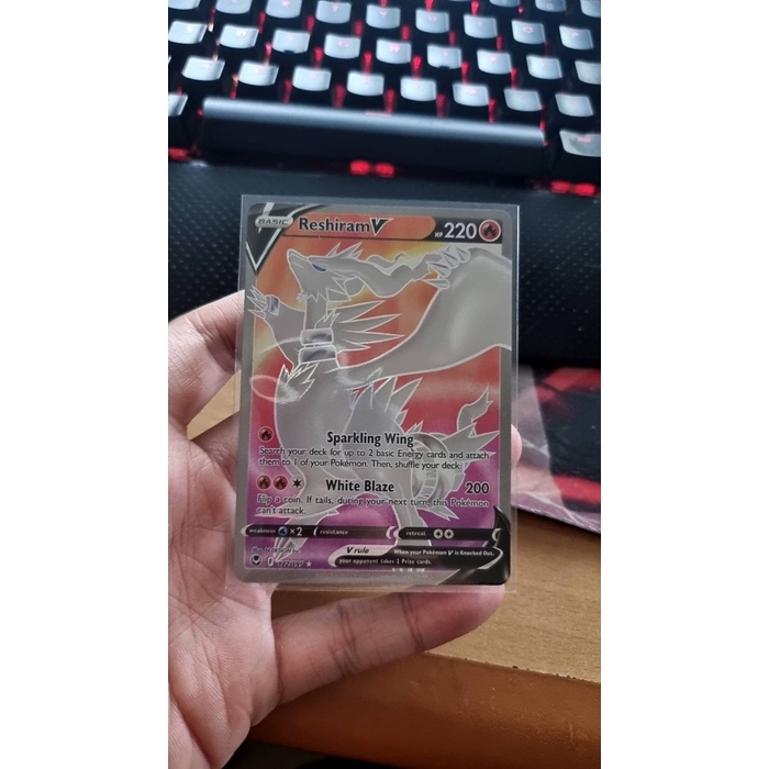 ✅New Reshiram V - 172/195 - Full Art Ultra Rare Sword  Shield: Silver Temp Bisa Gojek