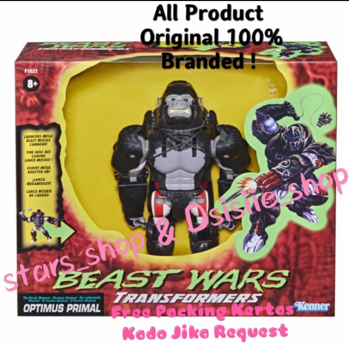 ✨New Ori Transformers Vintage Beast Wars Optimus Primal Kenner Original Figure Terbaru