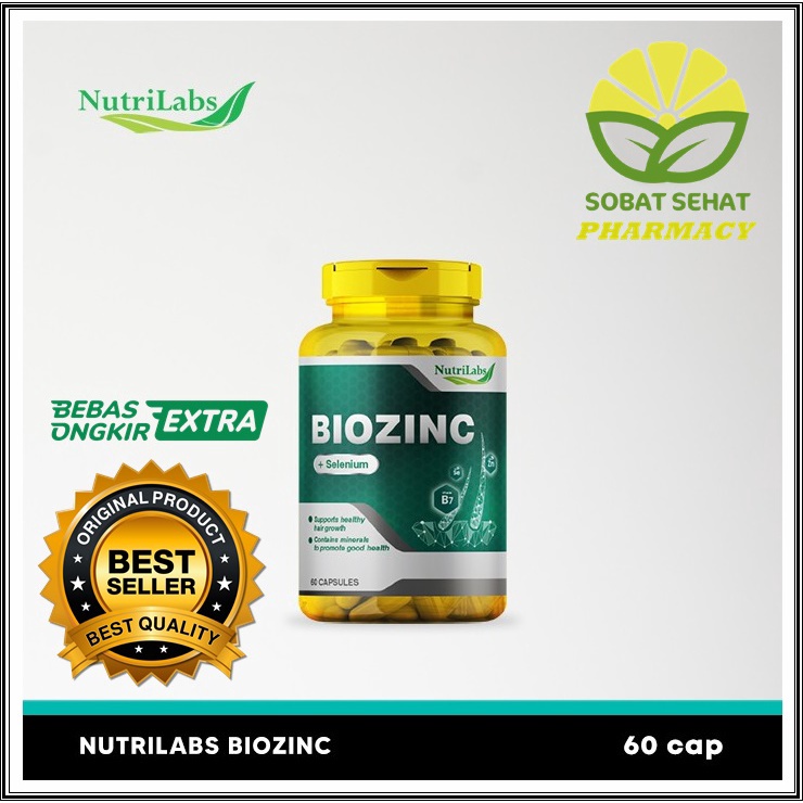 Nutrilabs Biozinc + Selenium Penumbuh Rambut - isi 60 caps