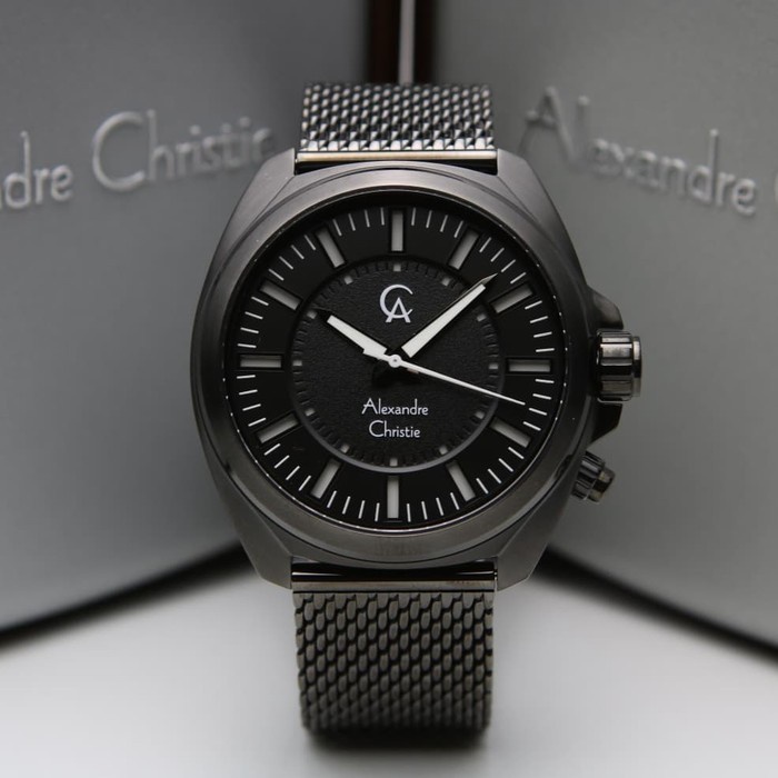 ✅Sale Alexandre Christie Ac 8631 Mh Full Black Original Terbatas