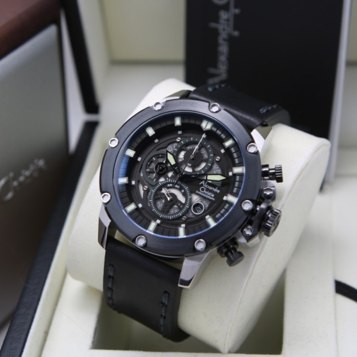 ✅Sale Alexandre Christie Pria Ac 6564 Ac6564 Mcltbba Silver Black Jam Pria Berkualitas