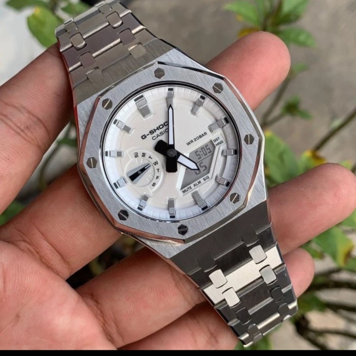 ✅Ready Jam Tangan G-Shock Ga-2100 Gshock Ga2100 White Ofiginal Silver Gen3 Terbatas