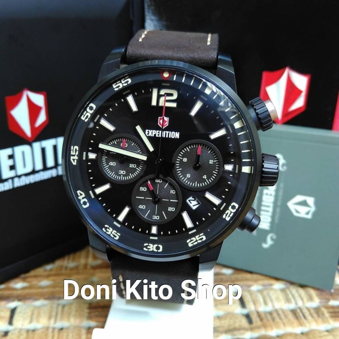 ✅Ori Jam Tangan Pria Original Expedition E-6685 Black Brown Terbatas