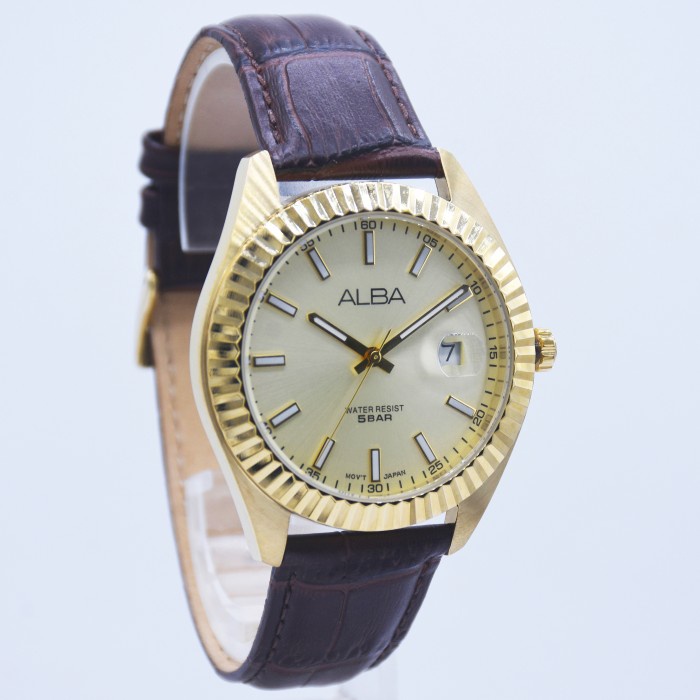 ✅Sale Bigsale Alba As9K04X1 Jam Tangan Pria Original Tali Kulit Include Box Berkualitas